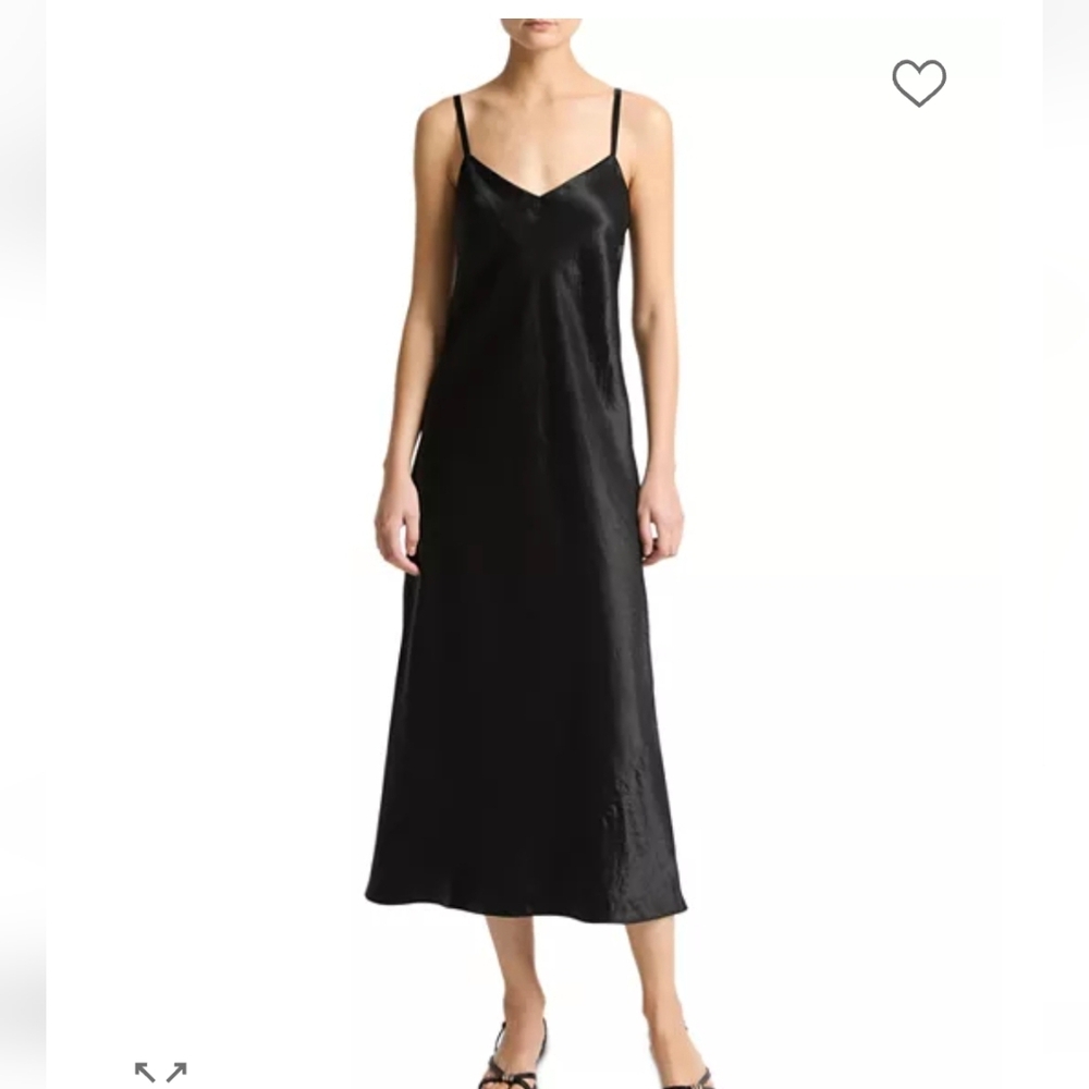 Vince Black Satin Slip Dress XS $398